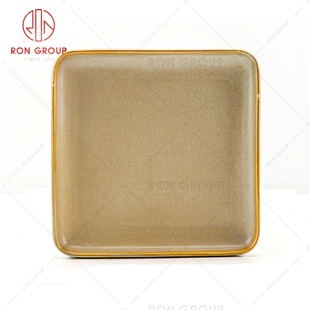 Special design restaurant creative tableware hotel pattern thickened dinnerware square plate