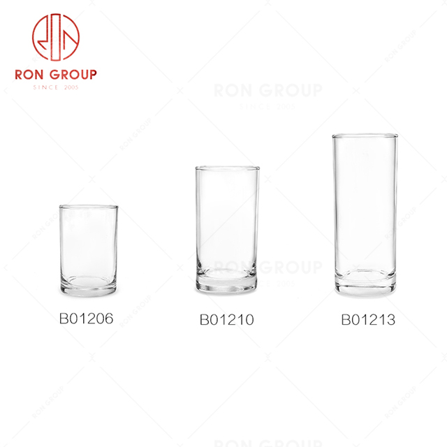 Simple style hotel drink ware easily clean restaurant cup beer juice tea beverage glasses