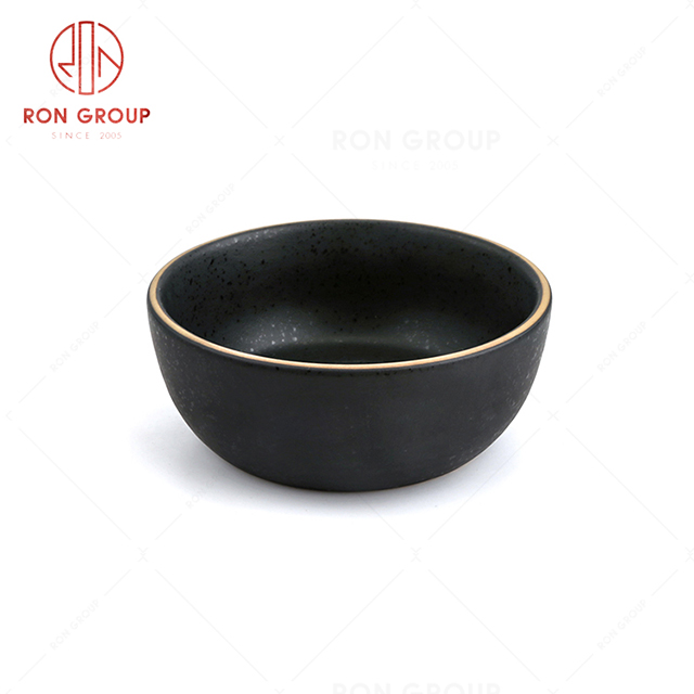 Pure black hot selling restaurant tableware high-quality household rice soup bowl