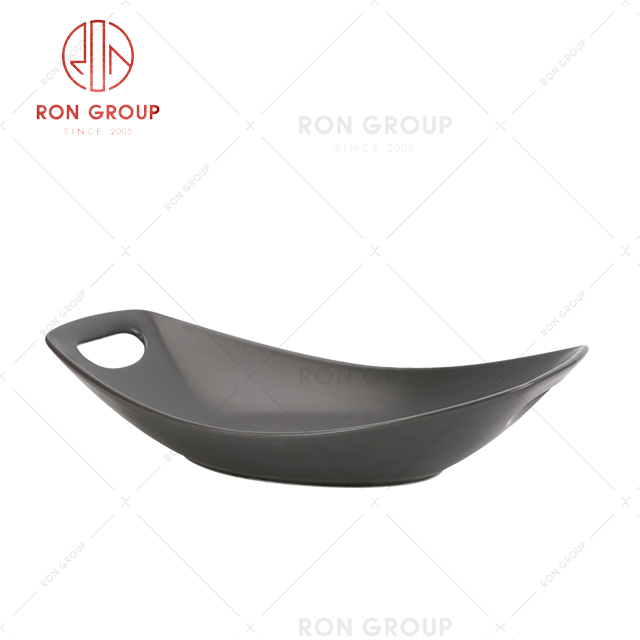 Italian style restaurant tableware long shaped dinner ceramic plate