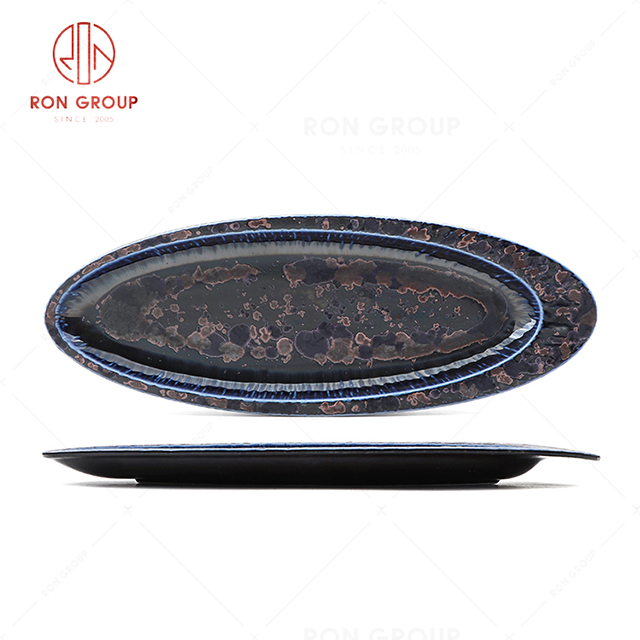 RN0660P00387  Wholesale High Quality Exquisite Blue Agate Series Fish Plate