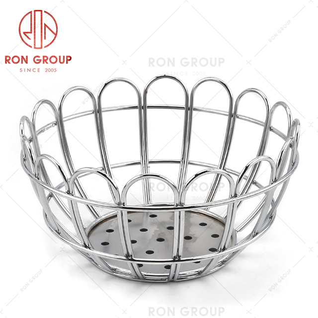 Lotus shape creative stainless steel restaurant utensils electroplate pumpkin basket