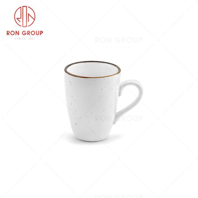 RonGroup New Color Cream White Chip Proof Porcelain  Collection - Ceramic Drinkware Coffee Mug