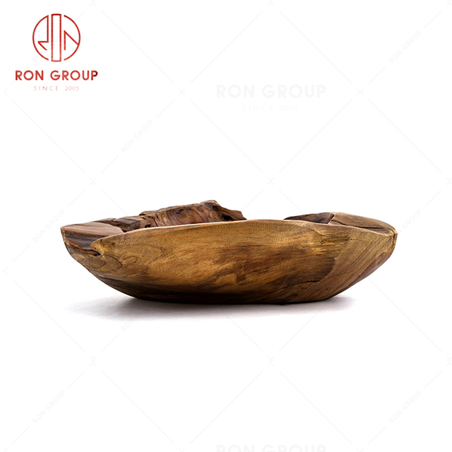 Decorative restaurant creative tableware hotel front desk wooden candy profiled bowl