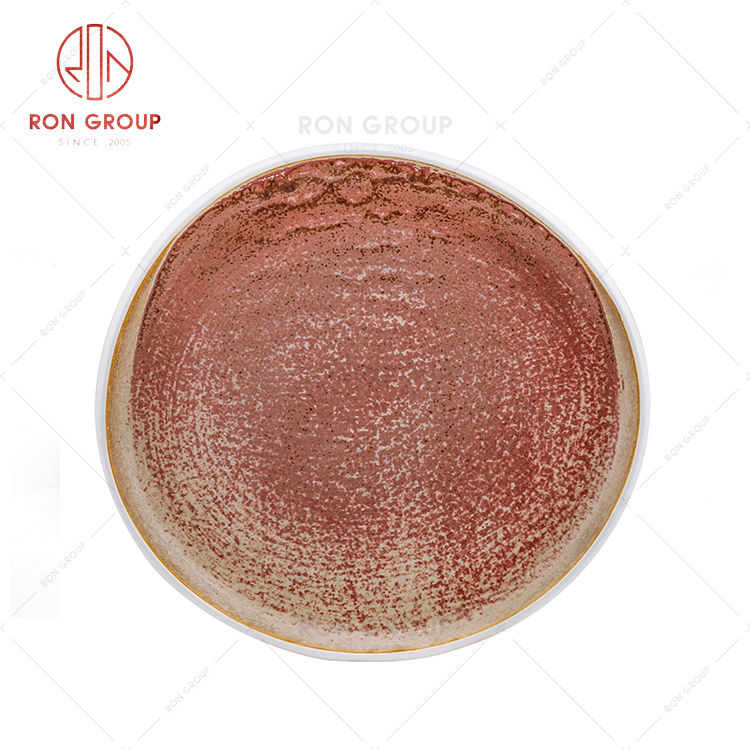 factory supplies restaurant square white custom color printed ceramic set plate