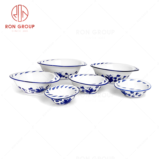 RonGroup New Color Rattan Flower Chip Proof Porcelain  Collection - Ceramic Dinnerware Odd Bowl 