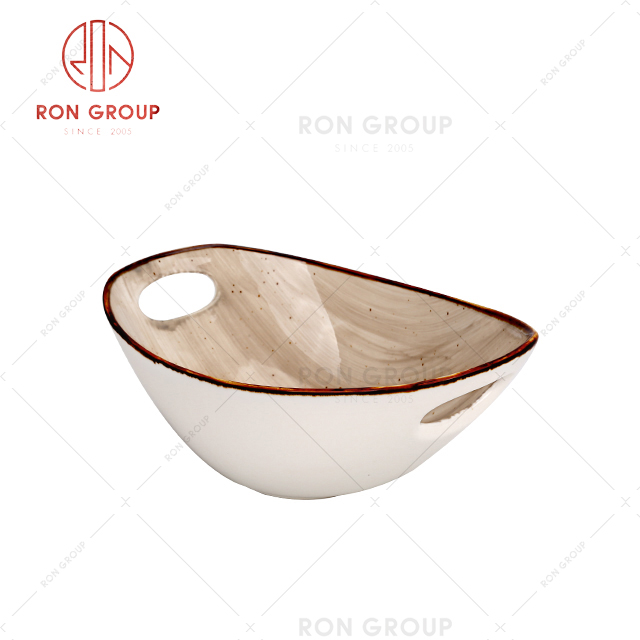 high quality French Collection Hand-Color White Gray snack bowl