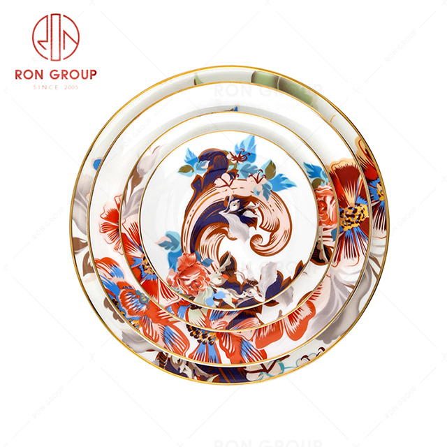 Chinese style design guaranteed quality restaurant tableware hotel ceramic dinner plate