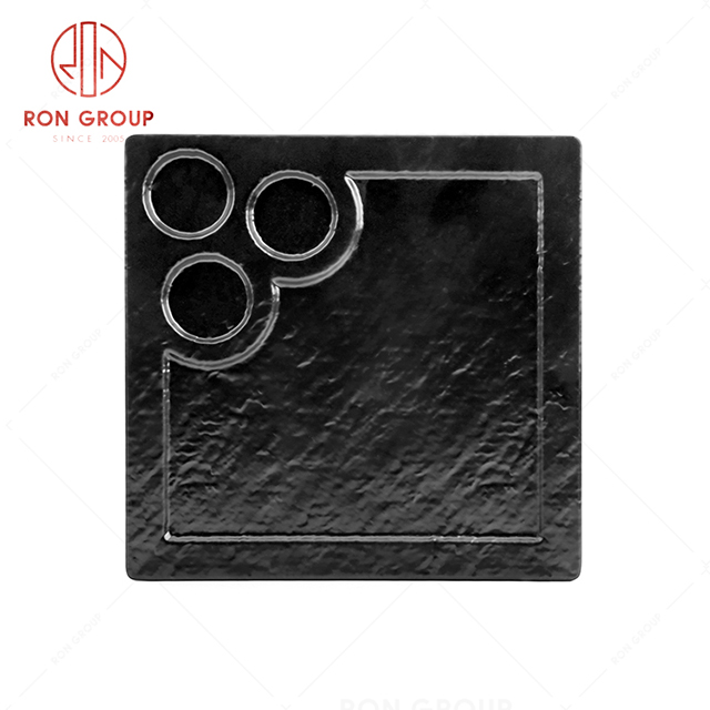 Grid design with pattern restaurant tableware vivid hotel square plate