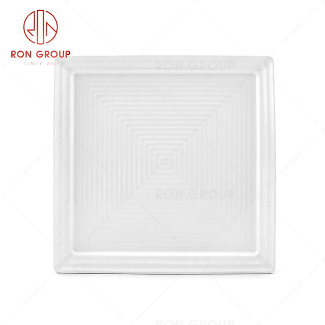 Wholesale supply restaurant tableware hotel commonly used square serving white plate