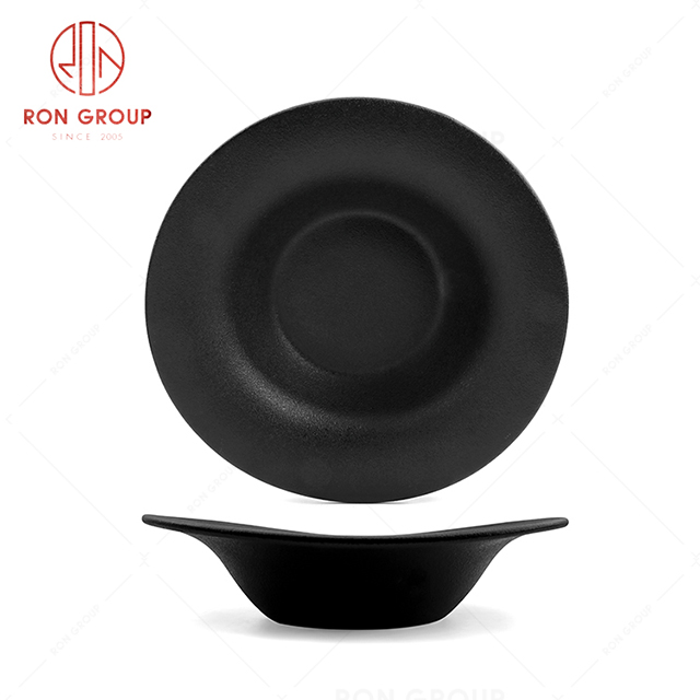 RonGroup New Color Matte Black Chip Proof Porcelain  Collection - Ceramic Dinnerware Random Plate 