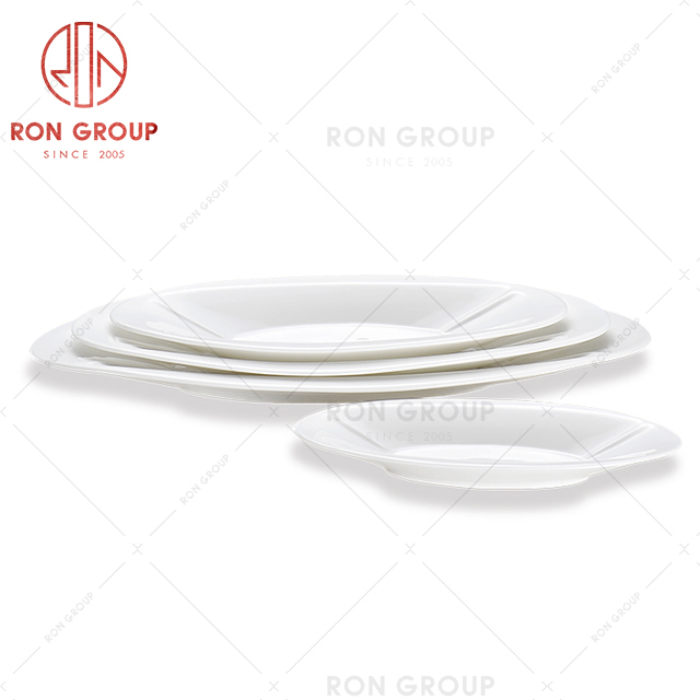 Oval shaped large medium small restaurants tableware star hotel high-quality ceramic dinner plate