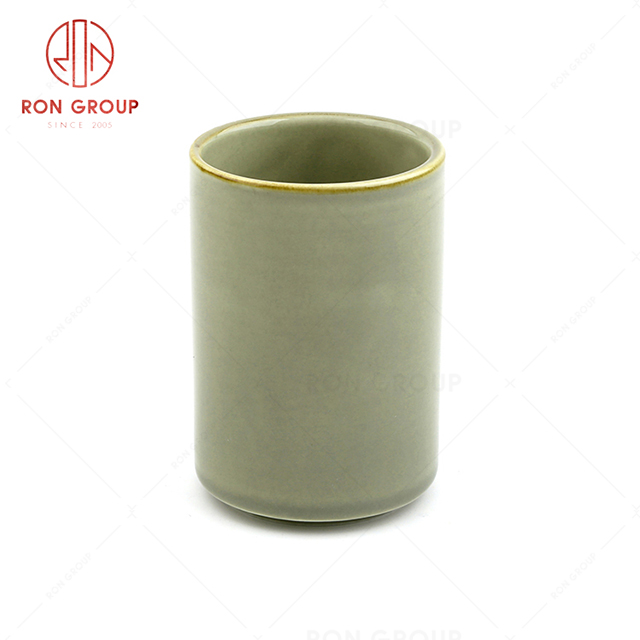 RonGroup New Color Morandi Chip Proof Porcelain  Collection - Ceramic Drinkware Straight  Tea Cup  