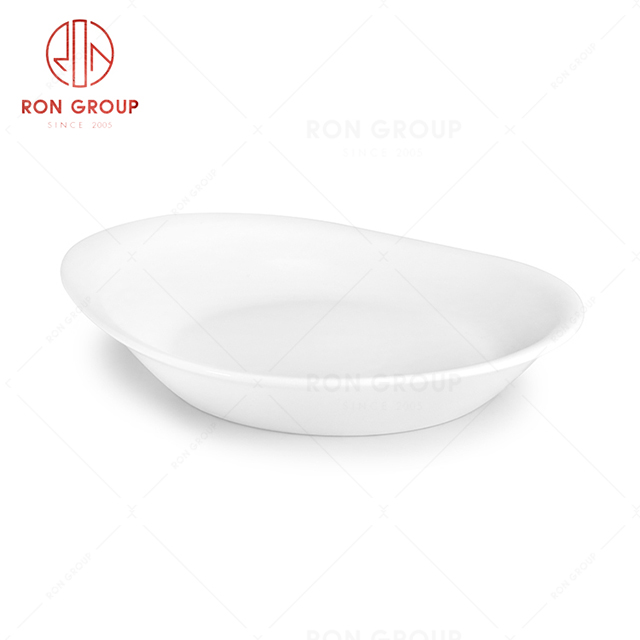 RonGroup New Color Matte White Chip Proof Porcelain  Collection - Ceramic Dinnerware Soup Plate 