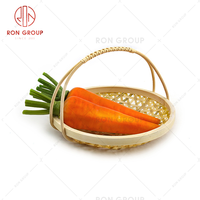 Rural style restaurant kitchen utensils portable vegetable fruit rattan basket