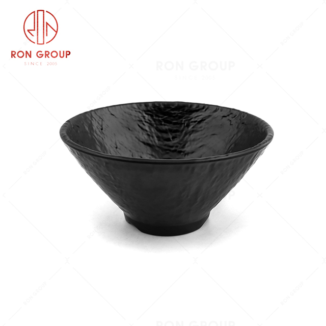 Texture design restaurant activities practical gifts black rounded bowl