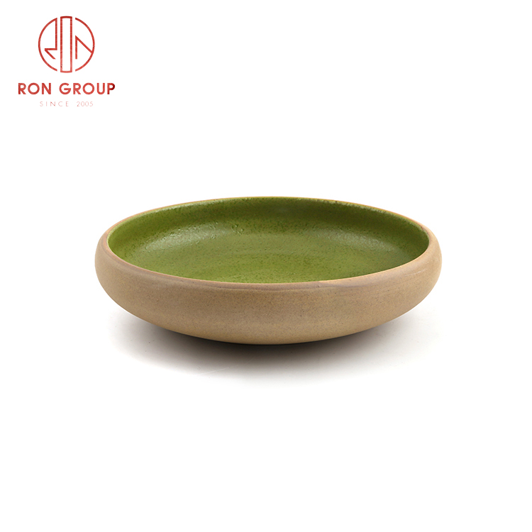 New arrived Asian style ceramic dinnerware set restaurant hotel use ceramic water wave soup plate