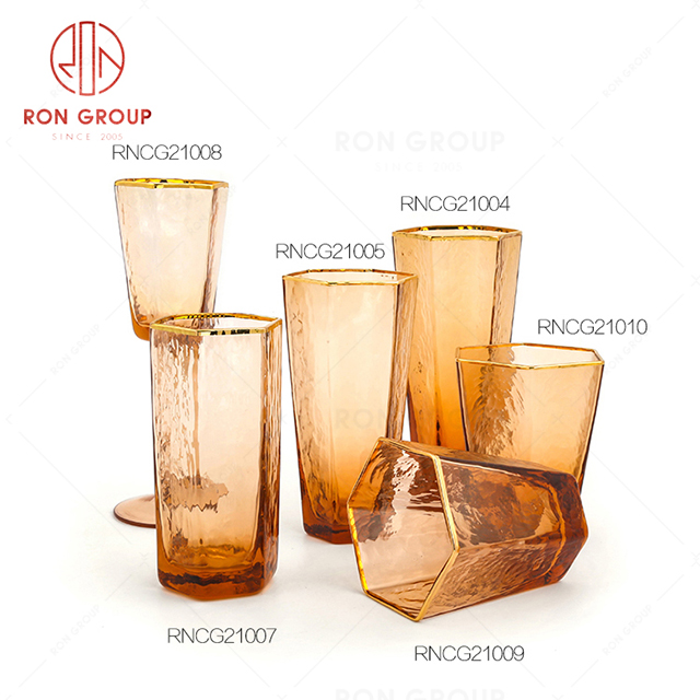 Trendy design high-end restaurant drinkware hotel party activity creativity red orange phnom penh glass cup