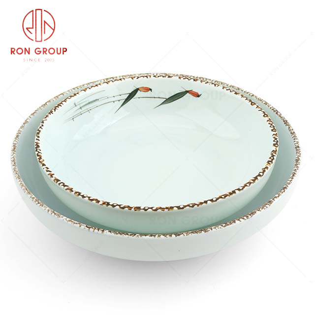 RonGroup Hand Drawing Magple Sophisticated  Design Tableware  Collection - Ceramic Dinnerware  Bowl -RNPCP024BX