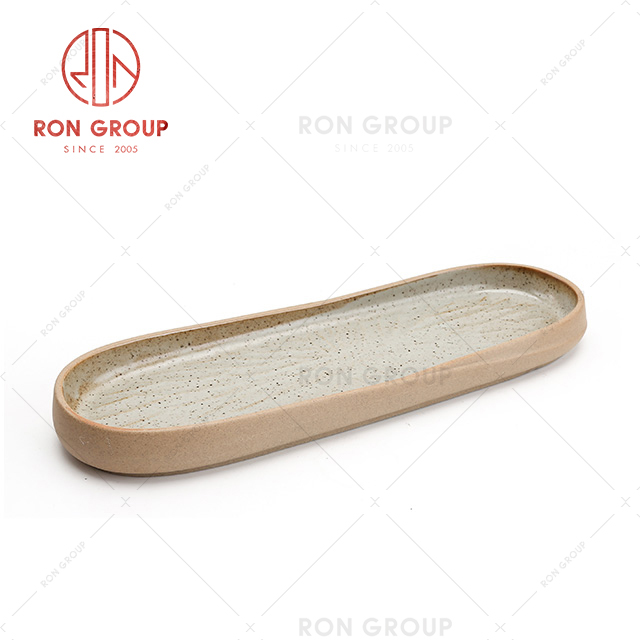 Japanese restaurant rectangle porcelain long shape ceramic plate sushi use ceramic square plate