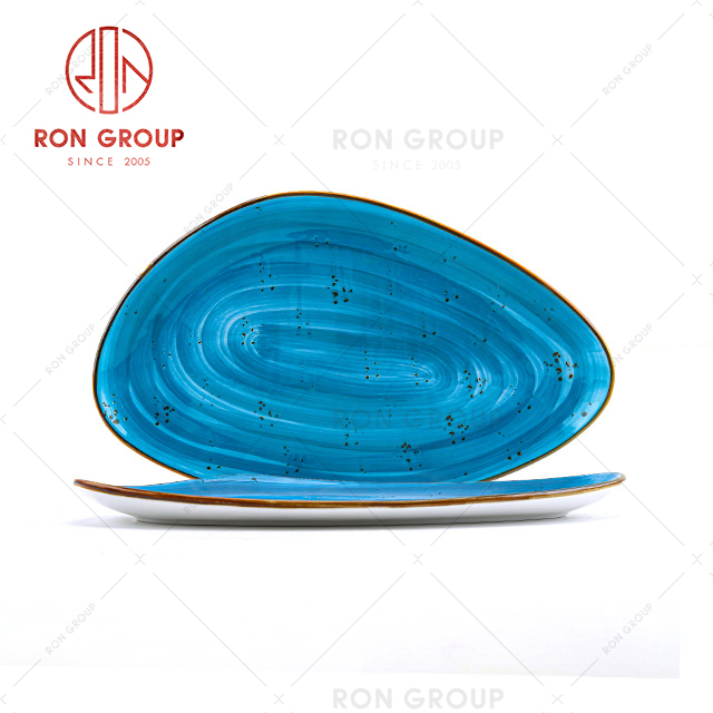 2020 newest design food plate buffet ceramic baking plate for hotel