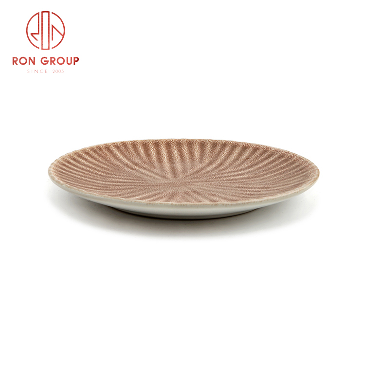 Creative Asian style ceramic dinnerware set restaurant hotel supplies ceramic blade grain round plate