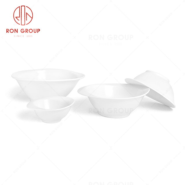 RonGroup New Color Matte White Chip Proof Porcelain  Collection - Ceramic Dinnerware Odd bowl