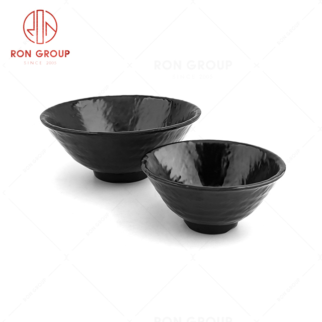 Melamine matte black series restaurant tableware simple style bowl