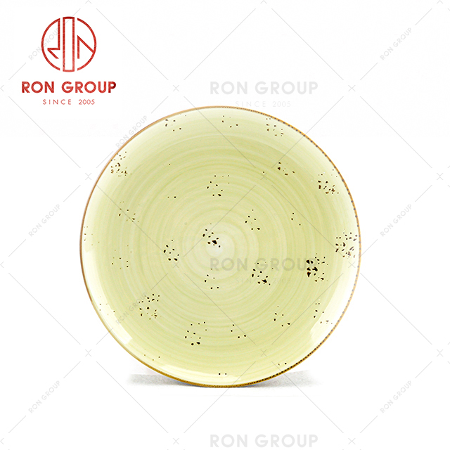 Hotel Restaurant Modern Living Porcelain Ceramic Flat Round Plate