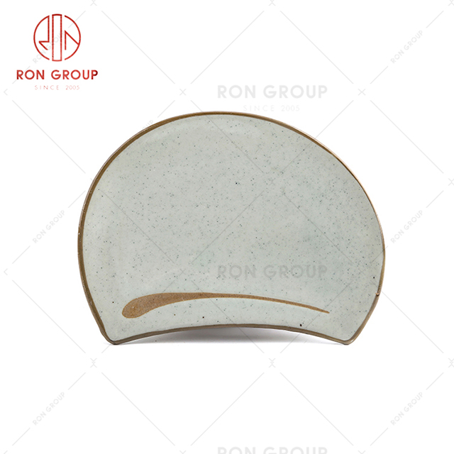 Abstract design restaurant creative tableware high-end hotel ceramic moonlight plate