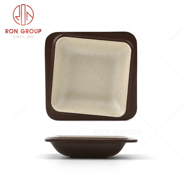 RN0011M01574 Wholesale Durable Terracotta Brown Series Melamine Saucer 