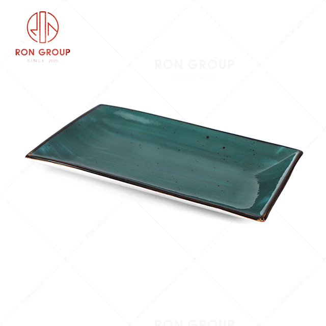 RN0037P03432-38Wholesale Chip Proof Porcelain Midnight Blue  Rectangular Plate