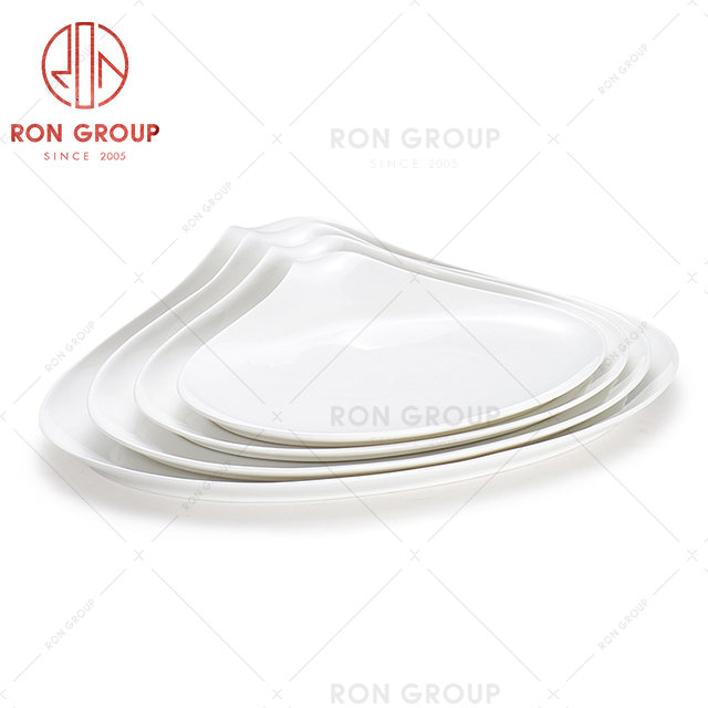 Triangle oval special shape hot selling restaurant tableware hotel pre meal dish set plate
