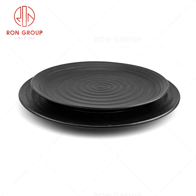 Thread design creative restaurant tableware party common ripple round shallow plate