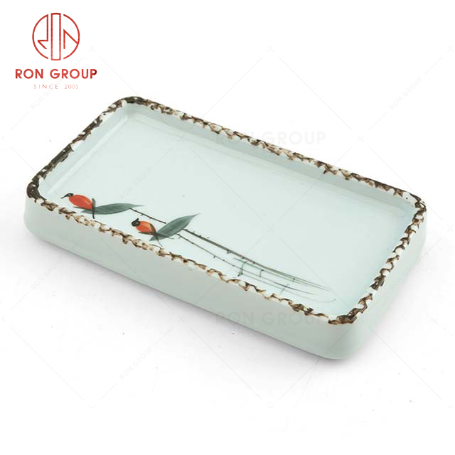 RonGroup Hand Drawing Magple Sophisticated  Design Tableware  Collection - Ceramic Dinnerware Towel Tray 