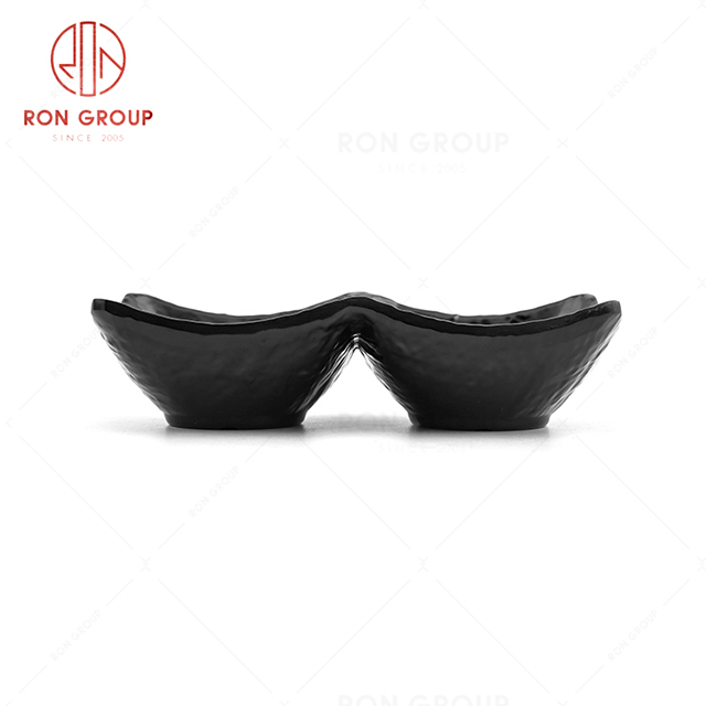 Wholesale supply restaurant tableware unique design hotel double lattices sauce dish