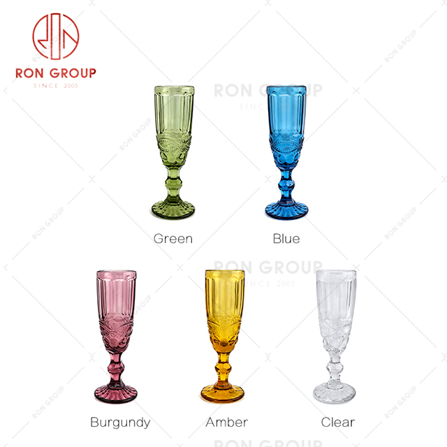 Color eye catching design star hotel movable glass drinkware restaurant cocktail goblet cup