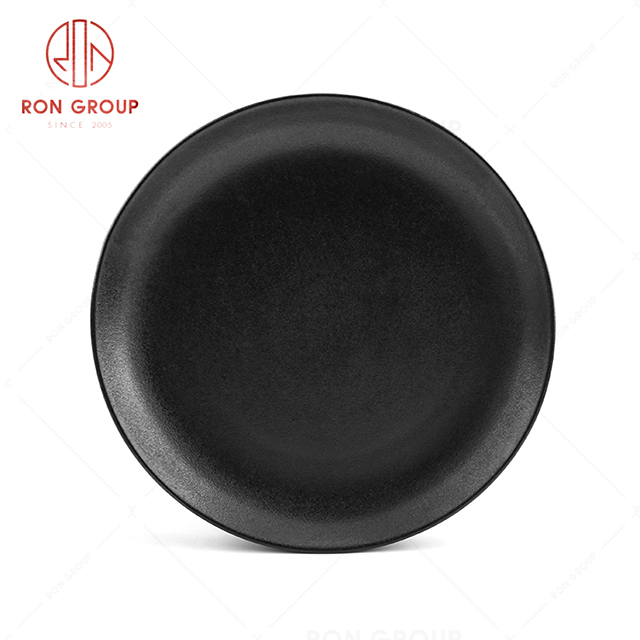 Pure black frosted high-quality restaurant tableware  hotel commonly used round plate