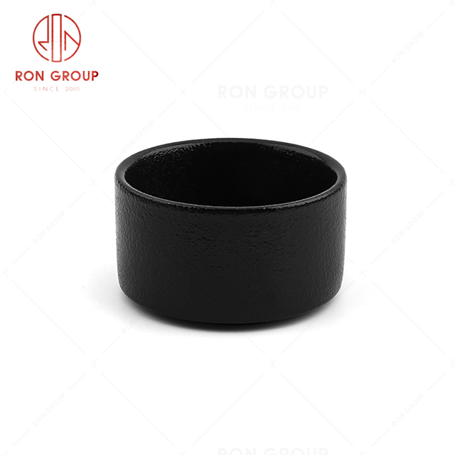 RonGroup New Color Matte Black Chip Proof Porcelain  Collection - Ceramic Dinnerware Sauce Bowl 