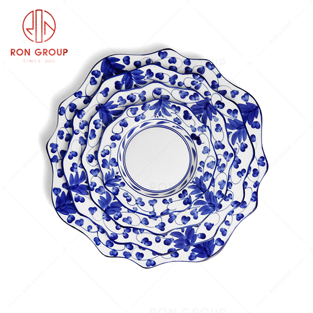RonGroup New Color Rattan Flower Chip Proof Porcelain  Collection - Ceramic Dinnerware Charge Plate