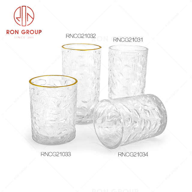 Lawn concert creative glass drink ware restaurant party golden edge beverage wine cup