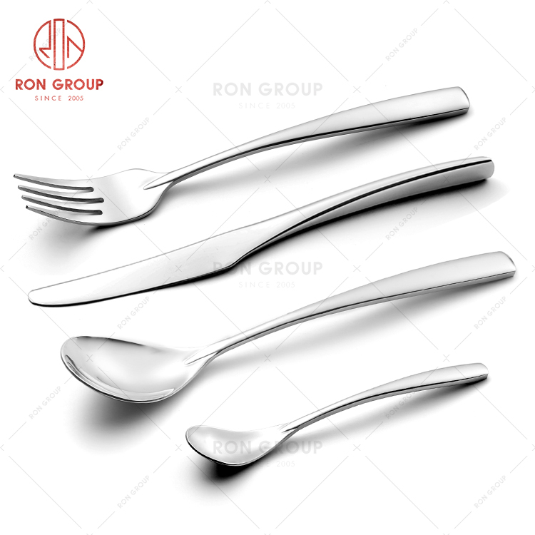 High praise rate exquisite restaurant tableware high-end hotel cutlery gold silver spoon knife fork