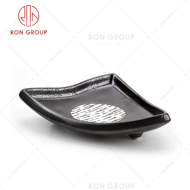 Ceramic geometric plate cutlery plate irregular restaurant dinner plate