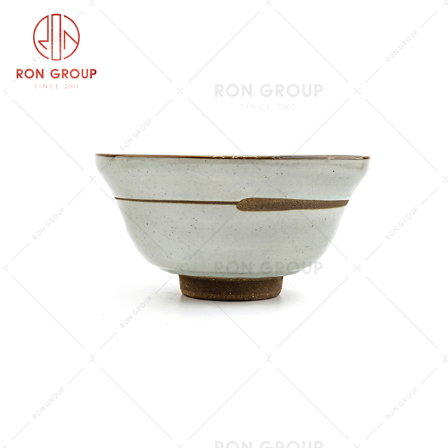 Hotel ceramic tableware Restaurant creative design quality rice soup noodle deep trumpet bowl