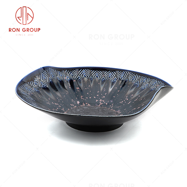 RN0660P00382 Wholesale Unique Design  Blue Agate Series  Ceramic Bowl