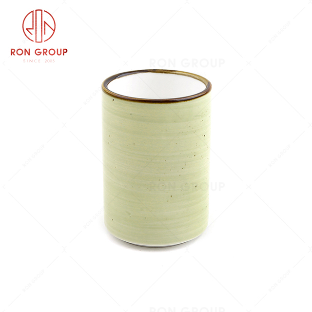​RonGroup New Color Apple Green Chip Proof Porcelain  Collection - Ceramic Drinkware Straight Tea cup 