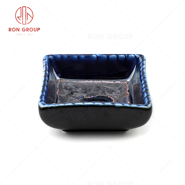 RN0660P00385 Hot Sale High Quality Exquisite Blue Agate Series Ceramic Sauce Dish