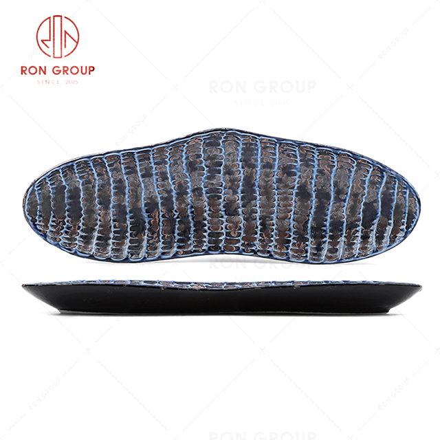 RN0660P00362  Wholesale Unique Design Blue Agate Series  Caterpillar Plate