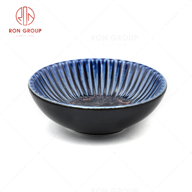 RN0660P00313 Wholesale High Quality Blue Agate Series Ceramic Sauce Dish
