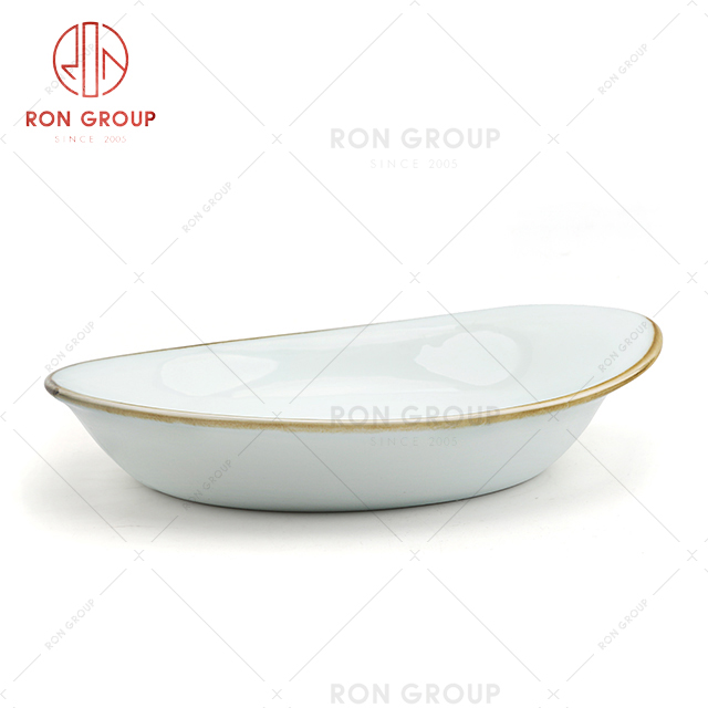 Western soup plates sets dinnerware fine ceramic plate set tableware soup bowl 
